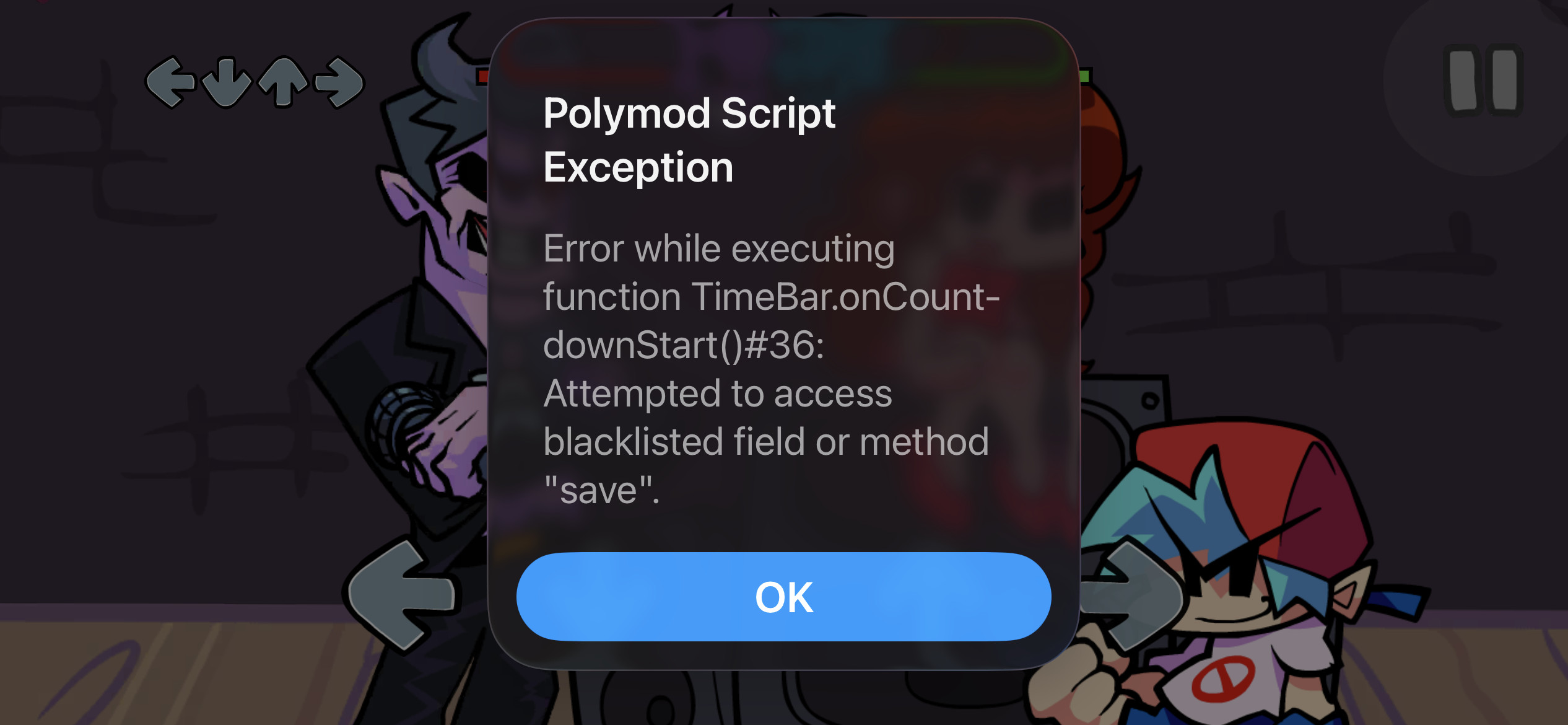 Fnf Object Error Error messages on iOS. How do I fix this? Question for Friday Night ...