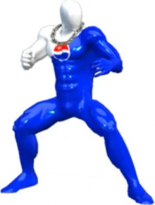 Pepsi-man over male wii fit