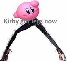 Kirby with Bayonetta's legs