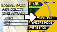 Sonic Mania styled menu