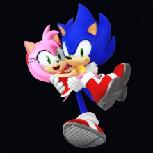 Sonic carrying Amy instead of Elise
