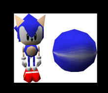 (340 POINTS) LowPoly Sonic over Gold Mario!