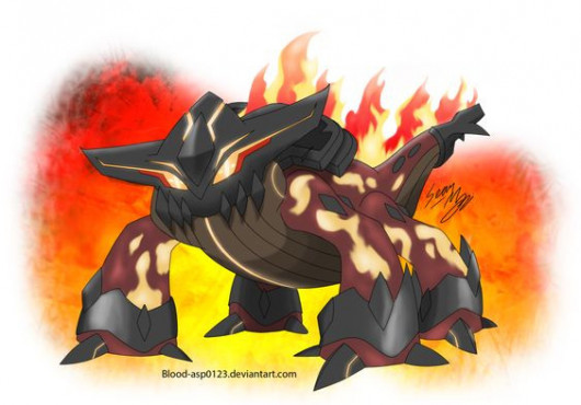 Just recolor exact the same color scheme like the picture, yeah and this is for Shiny Heatran^^