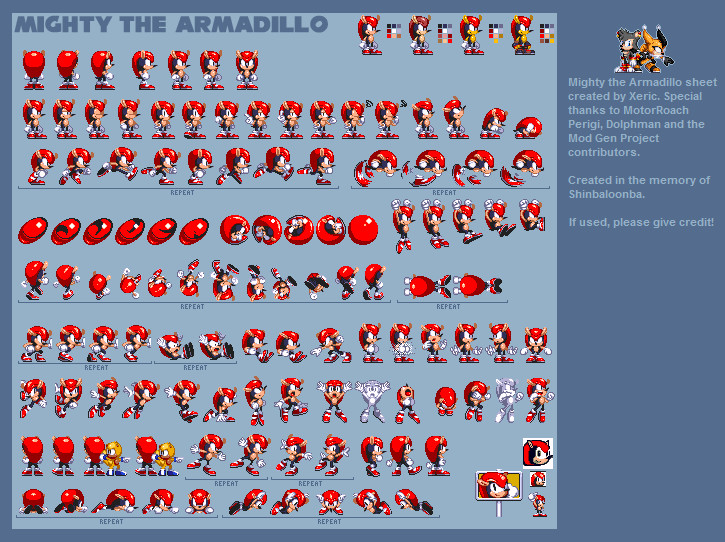 Mighty The Armadillo Sprites - Osoi Wallpaper