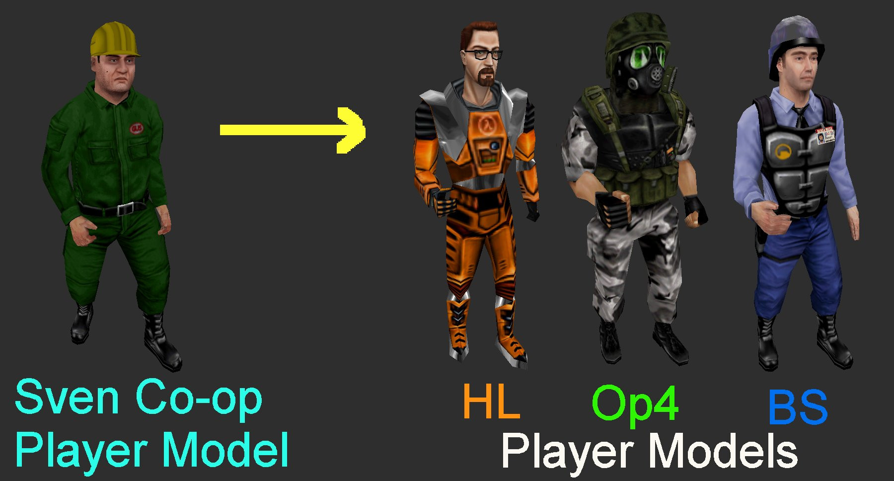 Convert This Sven Co Op Player Model To Hl Op4 Bs Player Model [half Life] [requests]