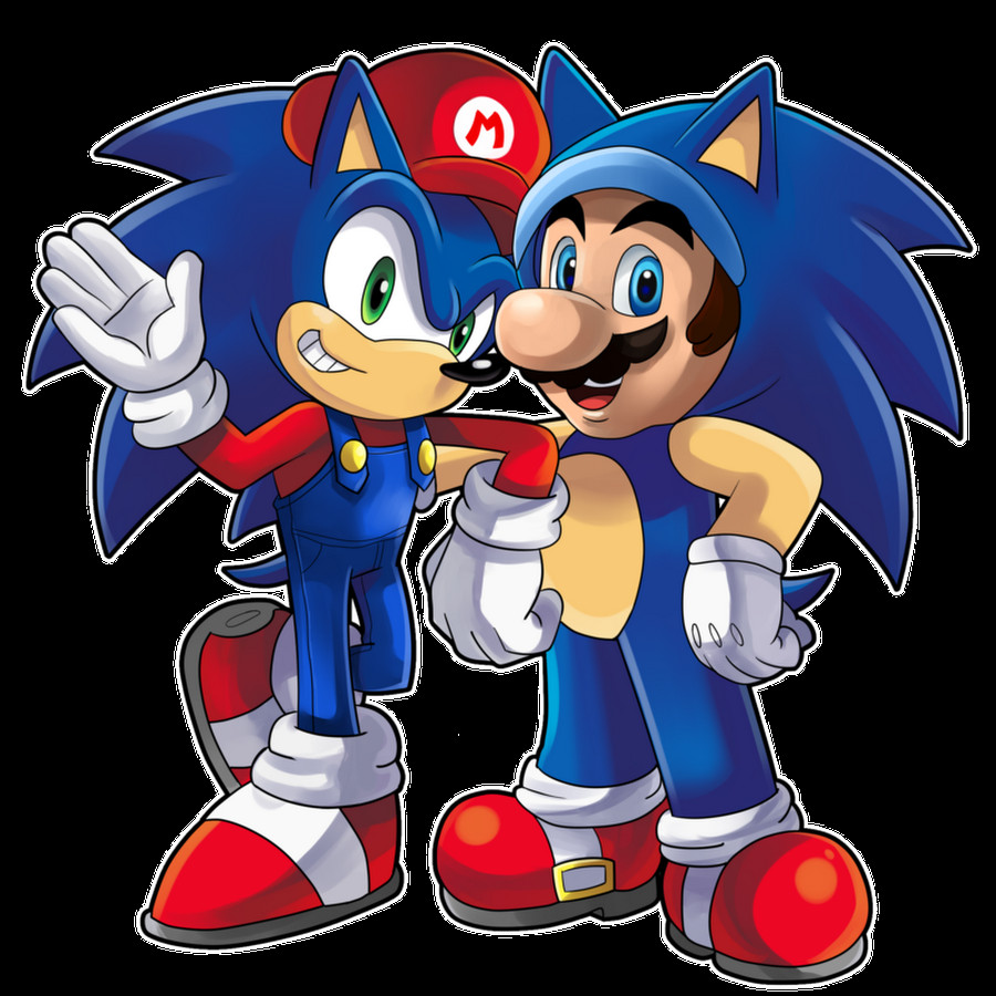 Sonic dressed as Mario & Mario dressed as Sonic [Super Smash Bros ...