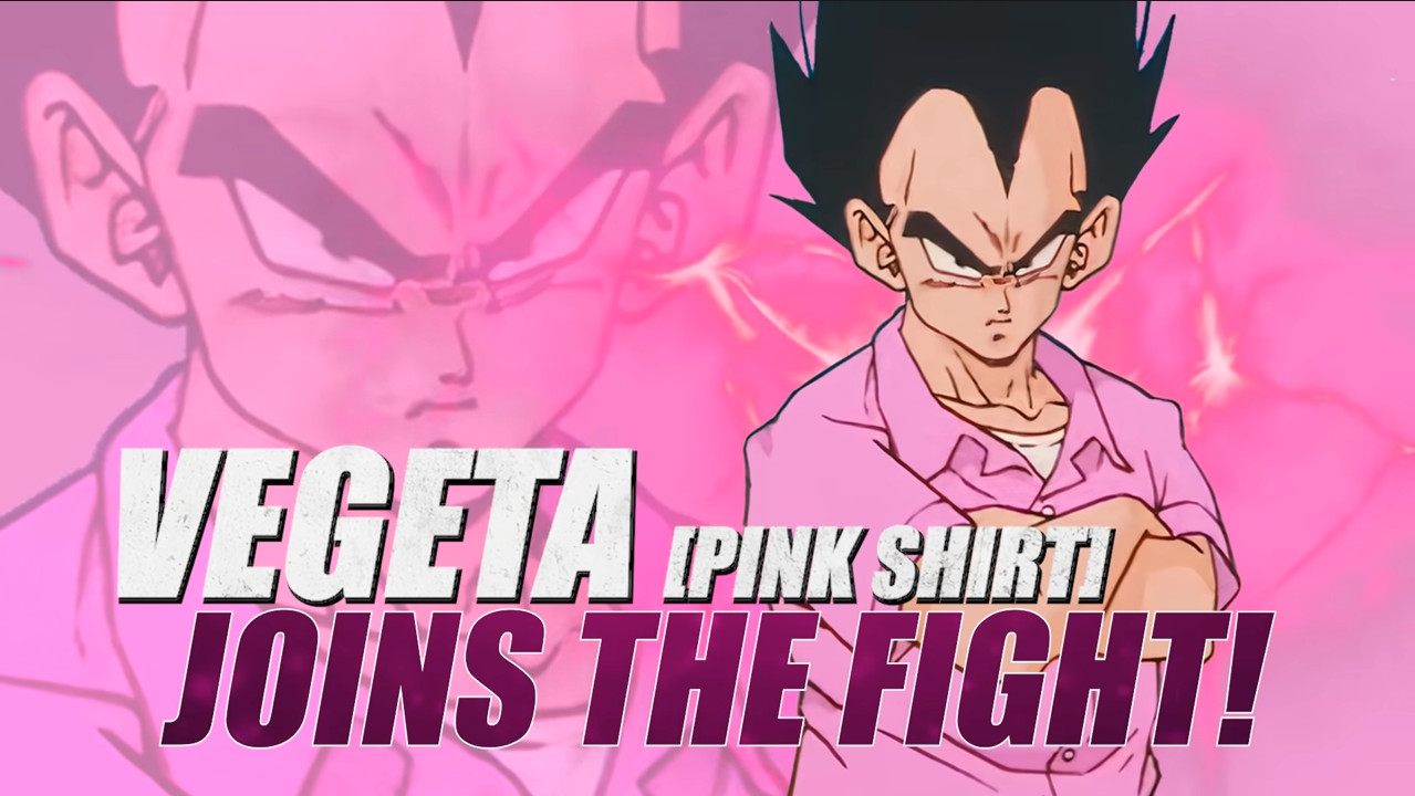 dragon ball z vegeta's pink shirt