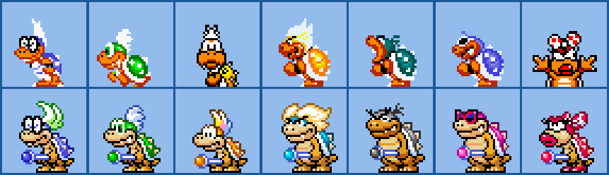 All Koopalings sprites from Super Mario World, what is your opinion about  the designs? : r/Mario