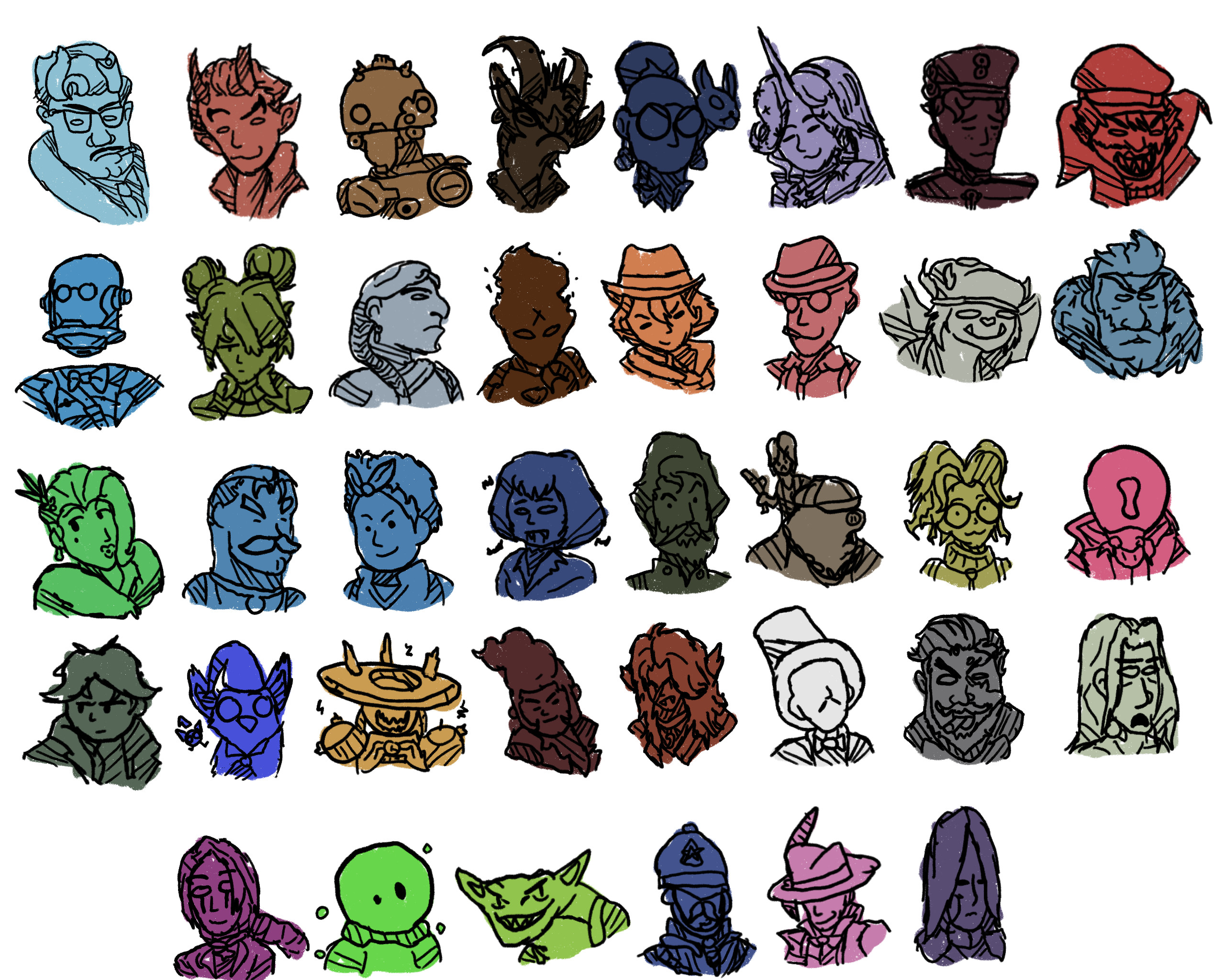 Scuffed silly goofy hero icons