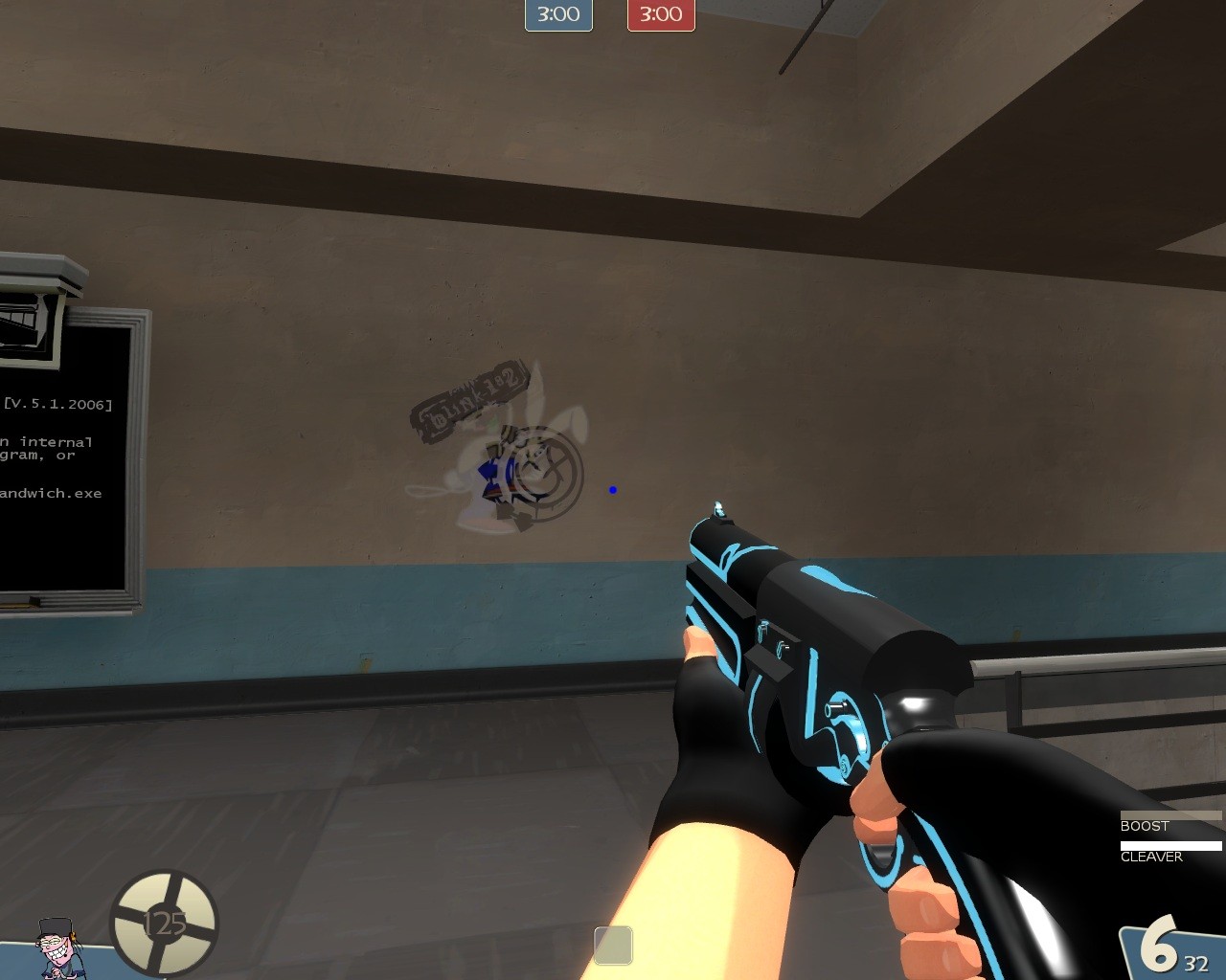 My spray for TF2 and Left 4 Dead 2 Close up it's the Blink smiley and ...