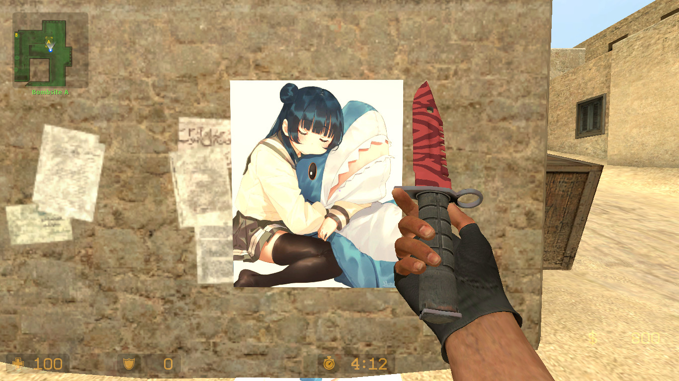 Anime girl with Blahaj [Counter-Strike: Source] [Sprays]