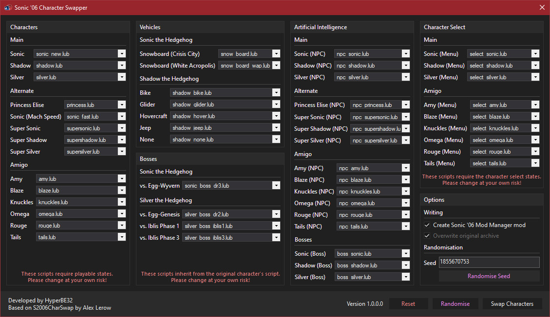 Sonic 06 Character Swapper Sonic The Hedgehog 2006 Modding Tools - sonic 06 boss music roblox id