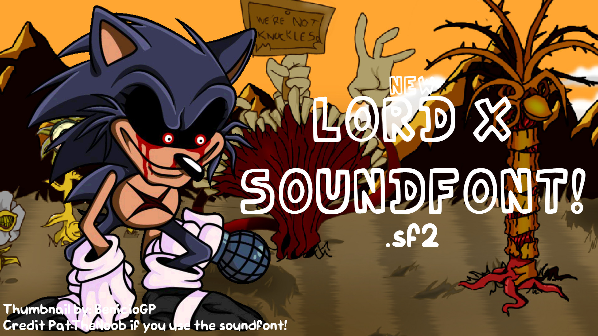 Playable Lord X Sonic (in-game size) [Friday Night Funkin'] [Mods]