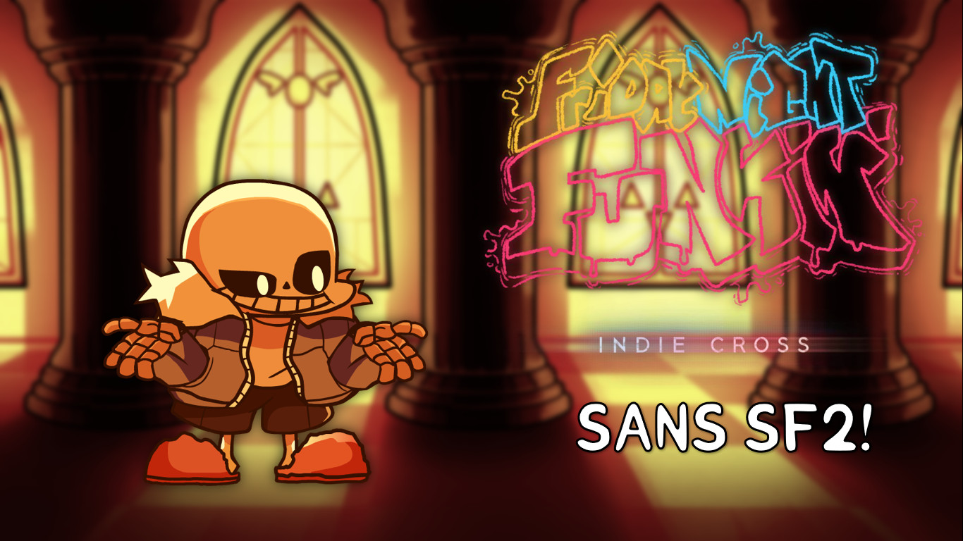 Playable Indie Cross Sans (pacifist route/shaders) [Friday Night Funkin']  [Mods]