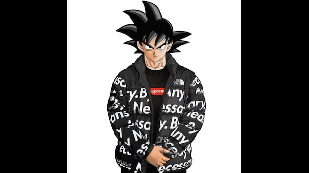 Goku Drip Puffer Jacket, California Jacket