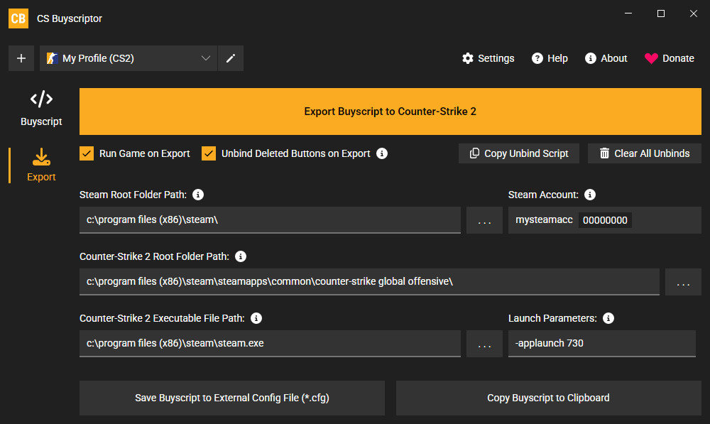 CS Buyscriptor Modding Tool for Counter-Strike 2 | CS2 Modding Tools