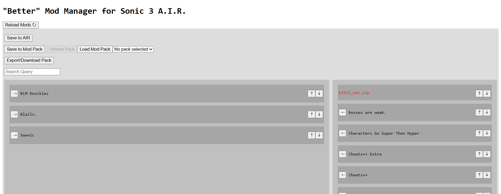 Sonic R Mod Manager Dark's Sonic 3 A.I.R. Mod Manager Modding Tool for Sonic 3 A.I.R ...