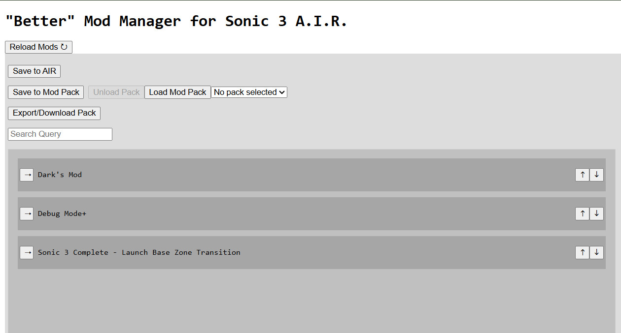 Sonic R Mod Manager Dark's Sonic 3 A.I.R. Mod Manager Modding Tool for Sonic 3 A.I.R ...