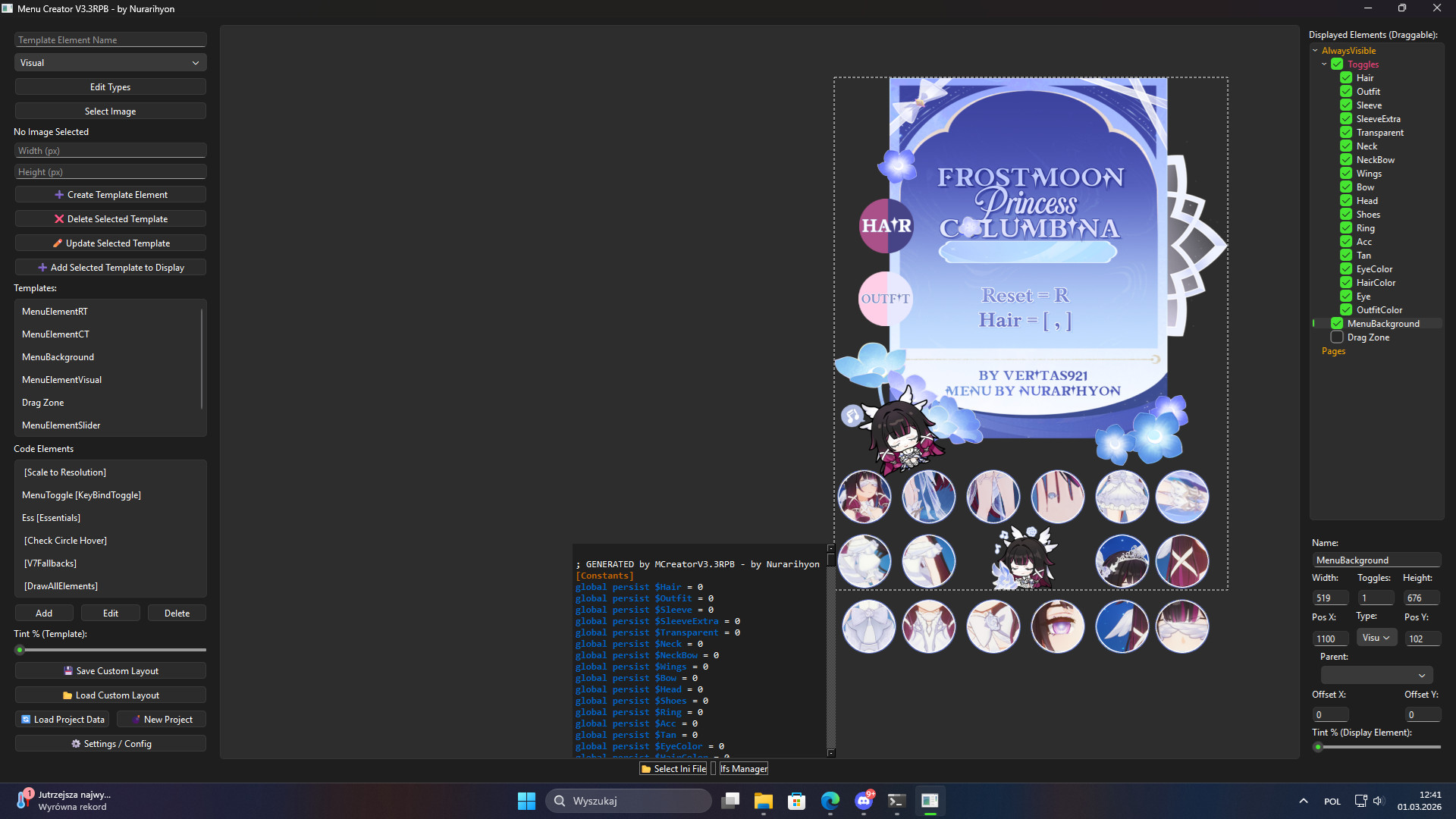 MENEオーダーページ Menu Creator Modding Tool for Zenless Zone Zero | ZZZ Modding Tools