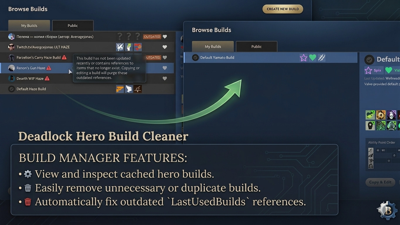 Deadlock Hero Build Cleaner
