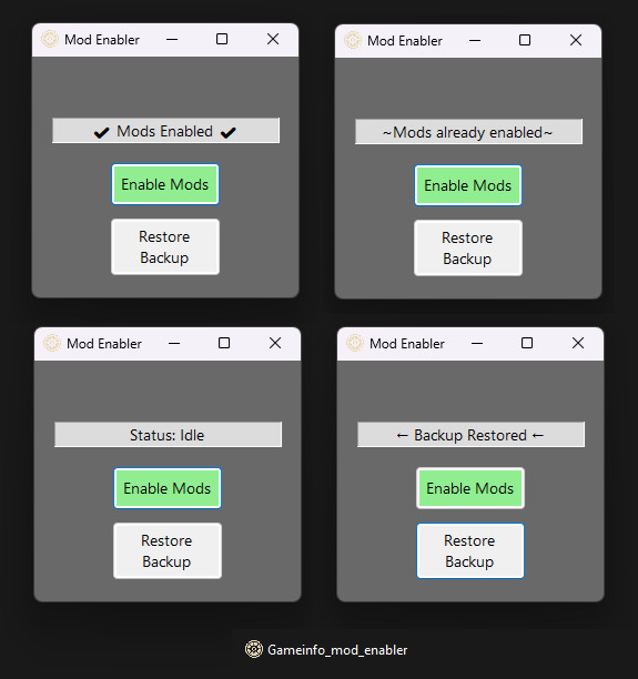 Simple Gameinfo.gi mod enabler