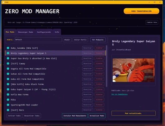 Zero Mod Manager Modding Tool for Dragon Ball: Sparking! ZERO | DBSZ ...