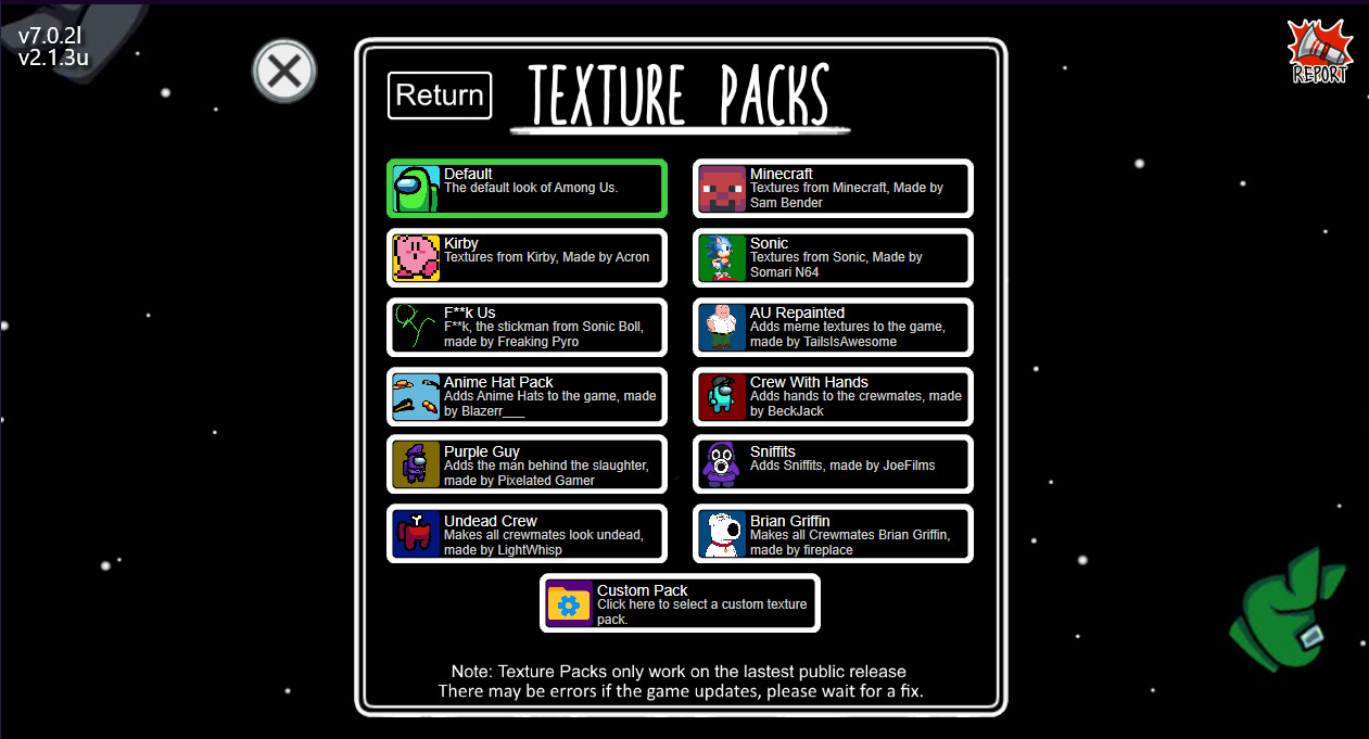 Custom texture packs