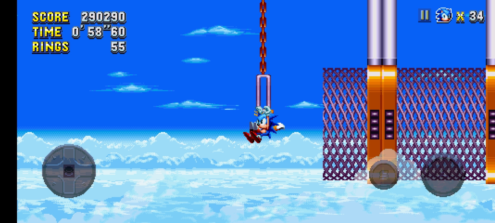 Jogando sonic mania no celular