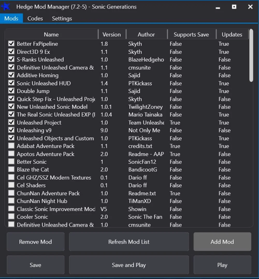 The Comprehensive HedgeModManager guide (for SG) Tutorial for Sonic ...