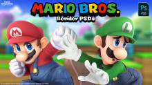 Mario Bros. Render PSDs