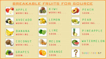 Breakable fruit for Source
