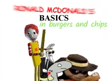 Ronald McDonald's basics in burgers and chips