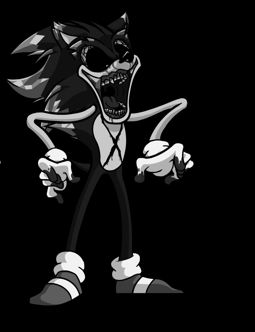 Sonic EXE but black and white style [Friday Night Funkin'] [Works In ...