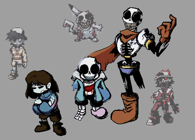 Pixilart - FNF Nightmare Sans by Chara225