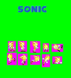 Hyper Sonic Sprite Sheet