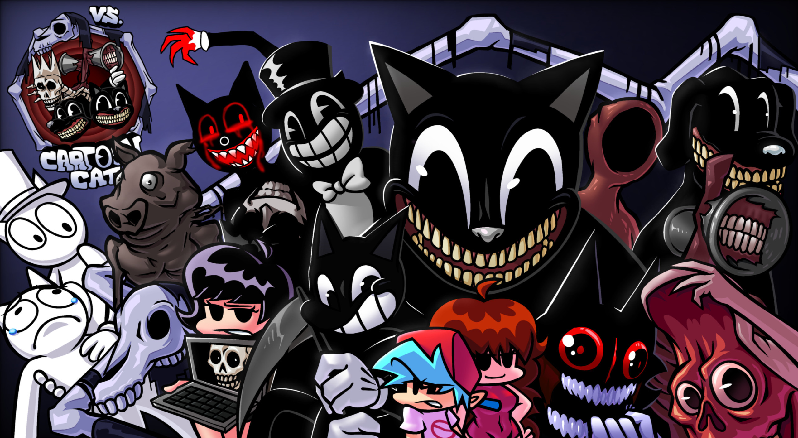 VS Cartoon Cat V2 Optimized Work In Progress For Friday Night Funkin 