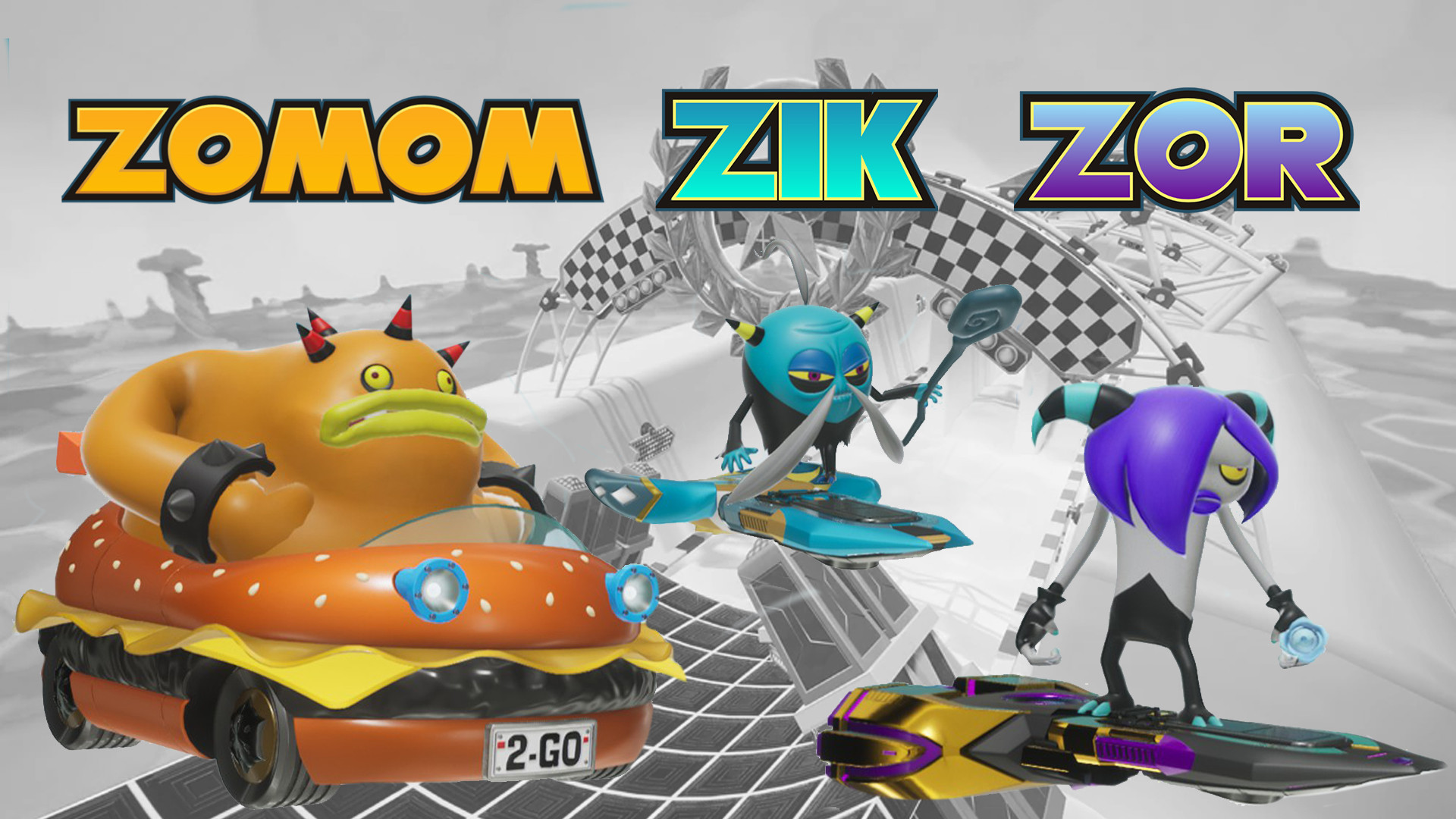 Zomom, Zik and Zor. Work In Progress for Sonic Racing: CrossWorlds
